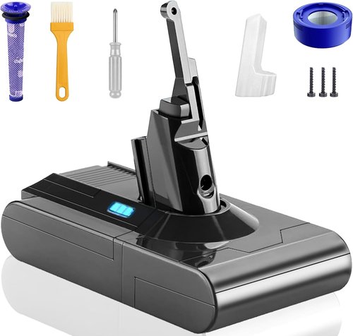 Dyson V8 Battery Replacement - Upgraded Long-Lasting Power for V8 Animal/Absolute/Motorhead | Includes Filter