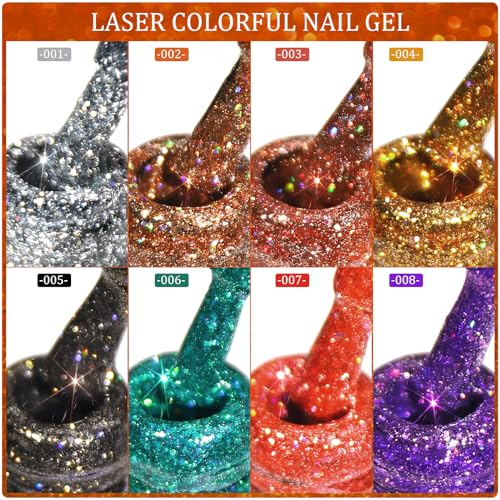 Pink Glitter Gel Nail Polish Reflective 7.5ml Manicure Salon