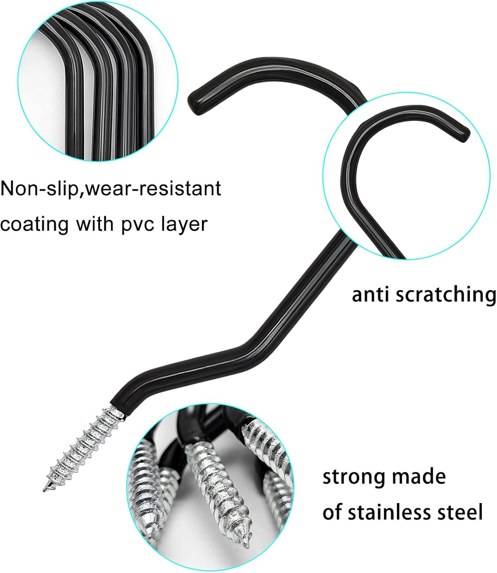 Skiennix 12PCS Heavy-Duty Bike Storage Hooks - Wall-Mounted Design for Bikes & Gear Storage
