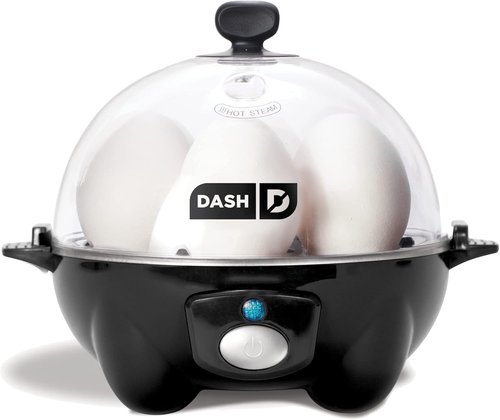Dash Rapid Egg Cooker | 7-Egg Capacity Boiler, Poacher & Steamer - Dishwasher Safe, Includes Recipe Guide - Black