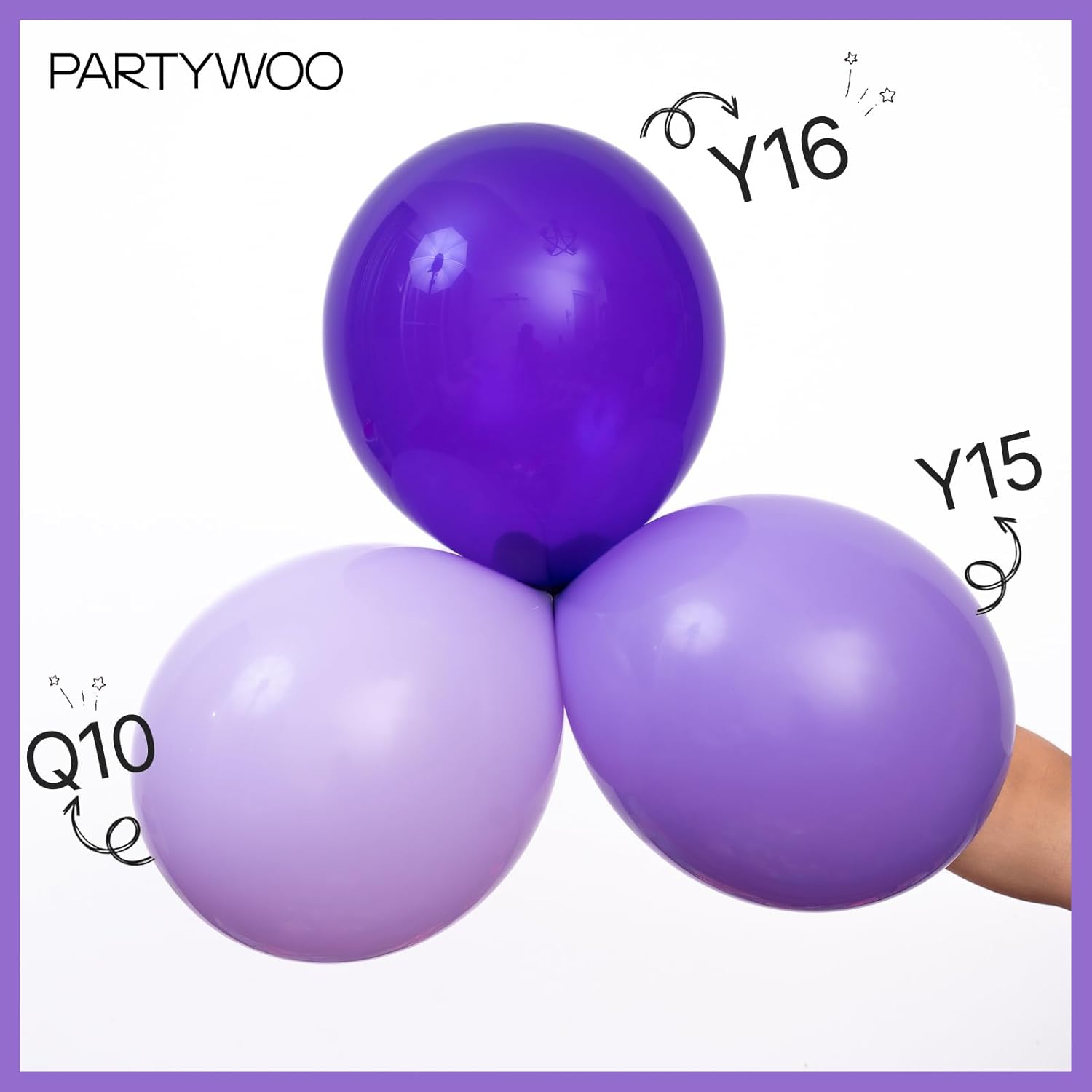 PartyWoo Purple Balloons - 100-Piece Arch Kit with Various Sizes for Birthday & Wedding Decor