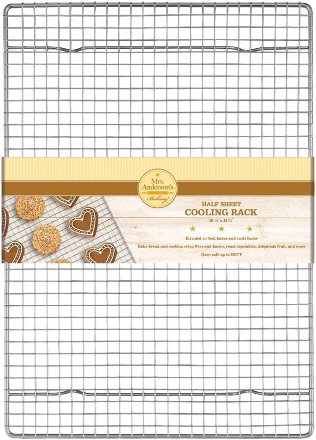 Mrs. Anderson's Baking Cooling Rack - Heavy Duty Steel for Half Sheet Pans | 16.5 x 11.875 x 0.625 Inches