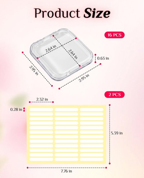 Gaahkai 16PCS Press on Nail Boxes, Nail Cases for Press Ons with Adhesive Double Sided Tape