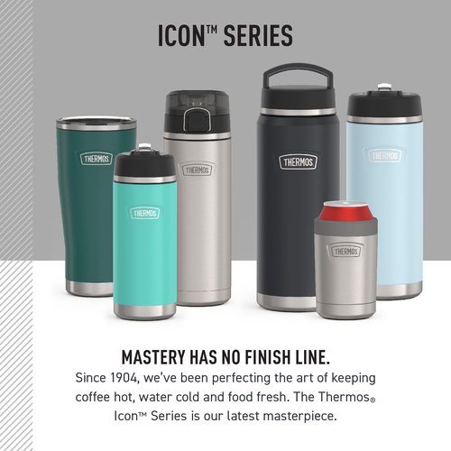 THERMOS ICON SERIES, Stainless Steel Dual Temperature Beverage Bottle, 40 oz, Graphite