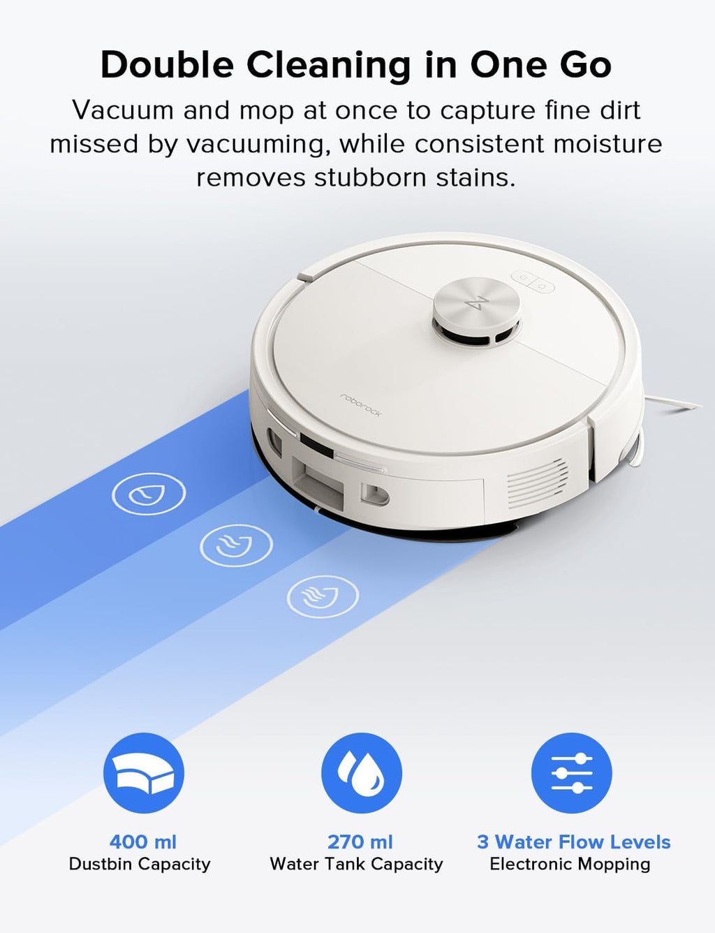 Roborock Q7 L5 Robot Vacuum & Mop Combo - 8,000Pa Suction, LiDAR Navigation, Self-Charging | White