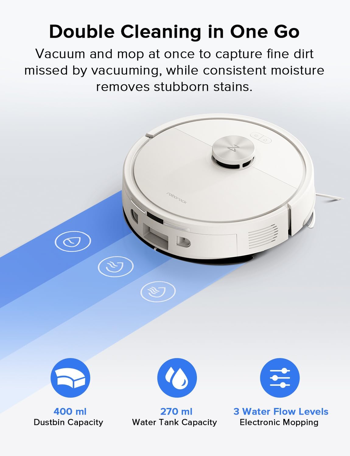 Roborock Q7 L5 Robot Vacuum & Mop Combo - 8,000Pa Suction, LiDAR Navigation, Self-Charging | White