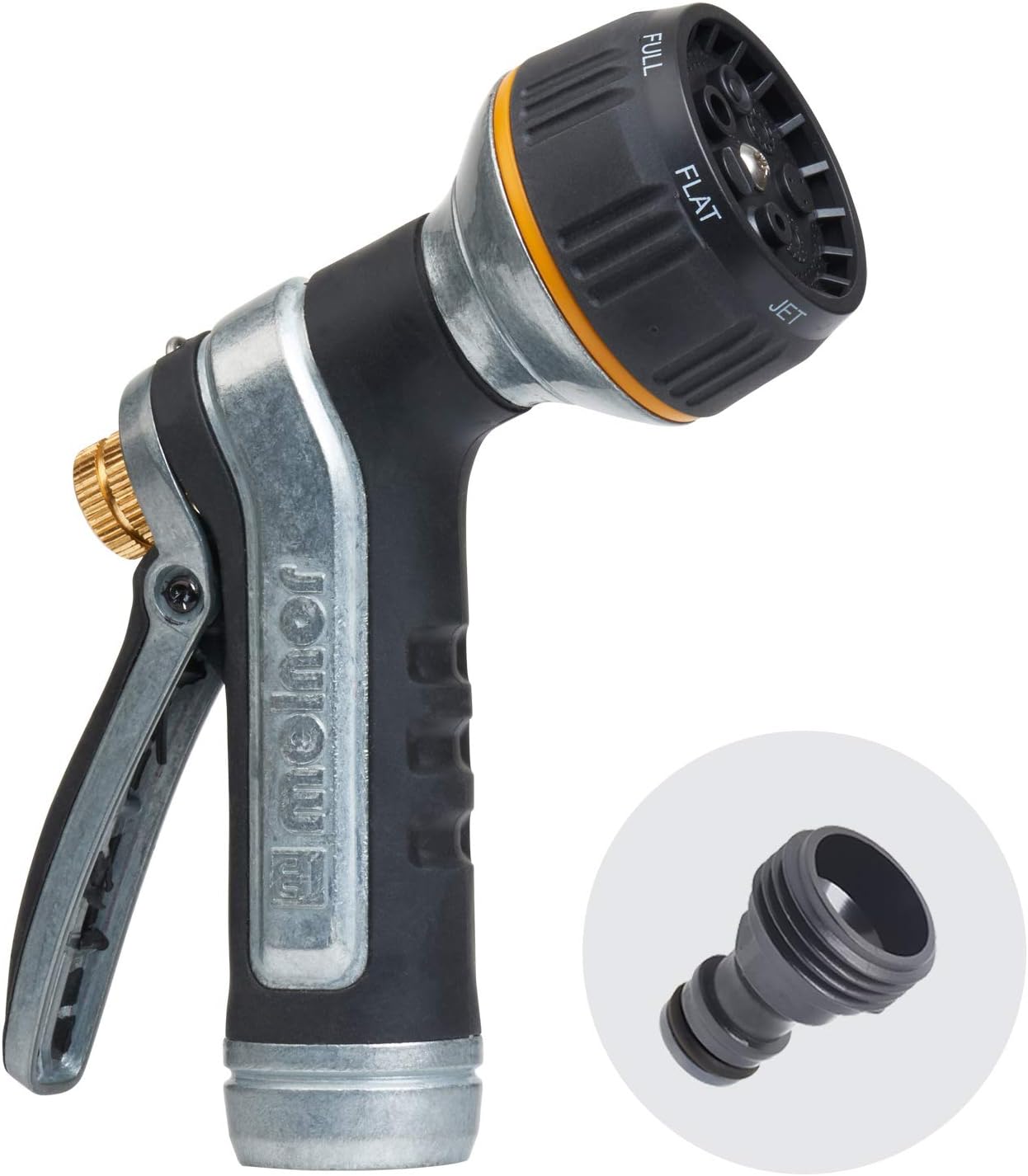 Melnor Metal Nozzle - Multi-Pattern Heavyweight Design with QuickConnect Adapter | Durable & Versatile