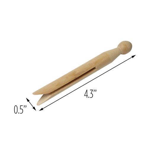 Honey-Can-Do 100 Pack Round Birch Wood Clothespins, Durable Wood Clips For Hanging Clothes, Pins, And Laundry, For Organizing, Drying & Everyday Use, Practical Hanging Solutions, Reliable Wooden Clips