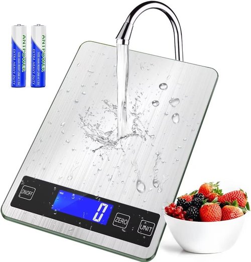 Cooking Master 22lb Digital Kitchen Scale - Precise 1g/0.1oz Graduation | Stainless Steel & Tempered Glass