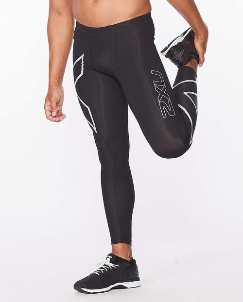 2XU Men's Core Compression Tights, Black/Silver, X-Large