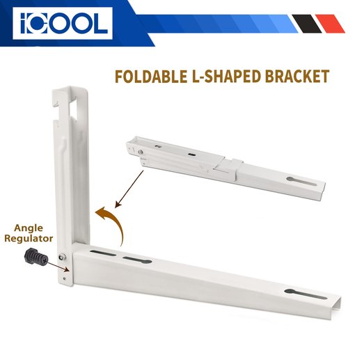 ICOOL Mini Split Wall Mounting Bracket for 9000-36000 BTU Universal Ductless Air Conditioners, Heat Pumps, Compressors & HVAC Systems, Outdoor Heavy Duty Foldable Wall Mount Condenser Bracket