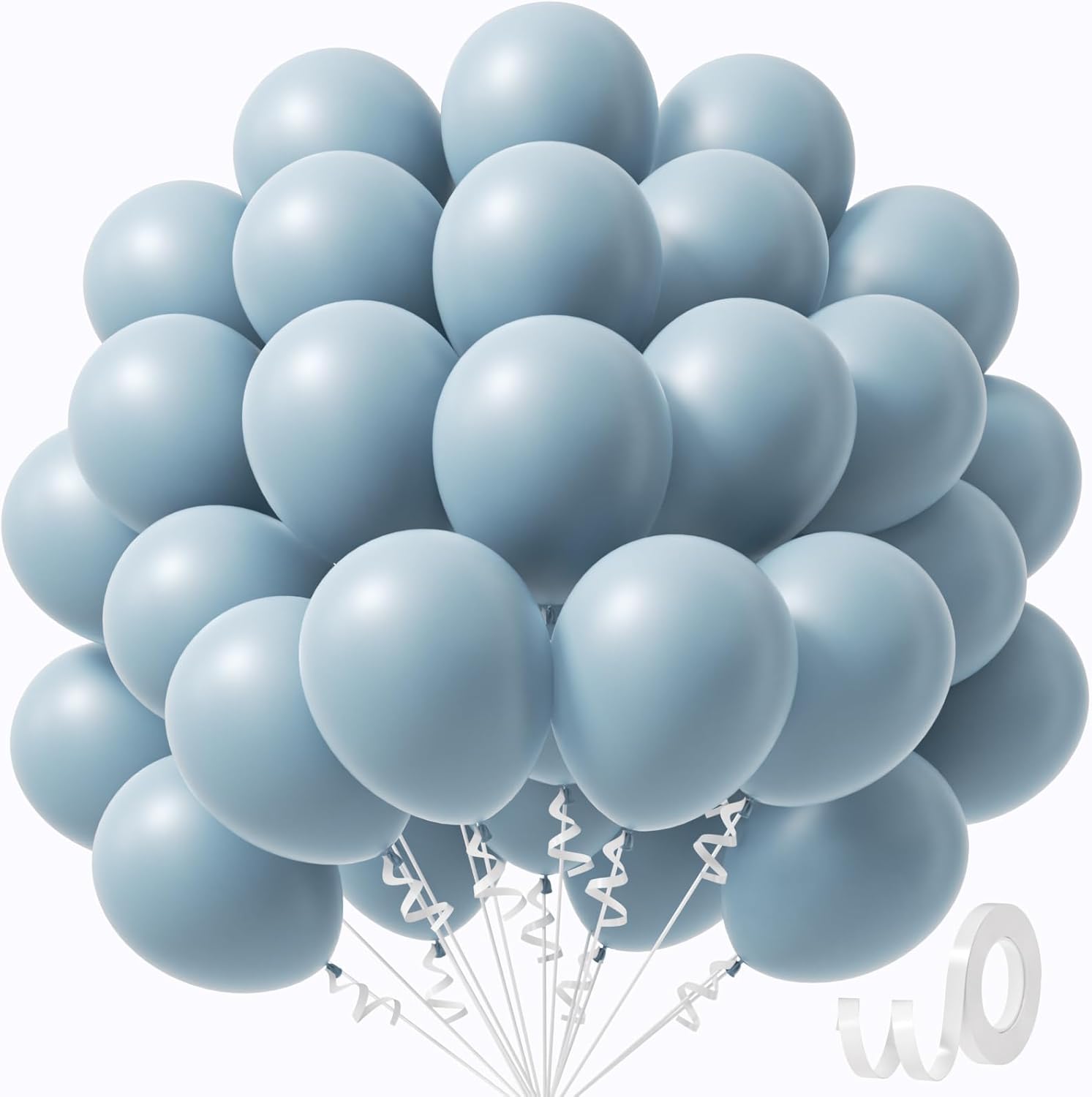 Regine Switzerland Dusty Blue Balloons - 12 Inch Slate Blue | 50pcs for Bridal Shower & Baby Reveal