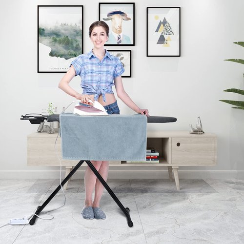 Duwee 12"x36" Ironing Board with Heat Resistant Cover and Thicken Felt Pad, Heavy Sturdy Legs