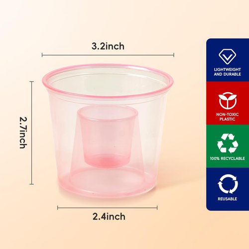 JOLLY CHEF 500 Disposable Bomber Cups, Color Plastic Bomber Shot Glasses,Highly Durable and Reusable Shot Cups Perfect for Wedding, Thanksgiving, Halloween, Christmas Party