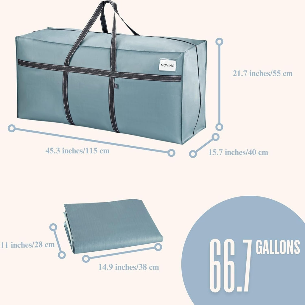 VENO Extra Large Heavy Duty Moving Bags - Ideal Storage Solution for College & Holiday Packing | Light Blue Matte, 2 Pack