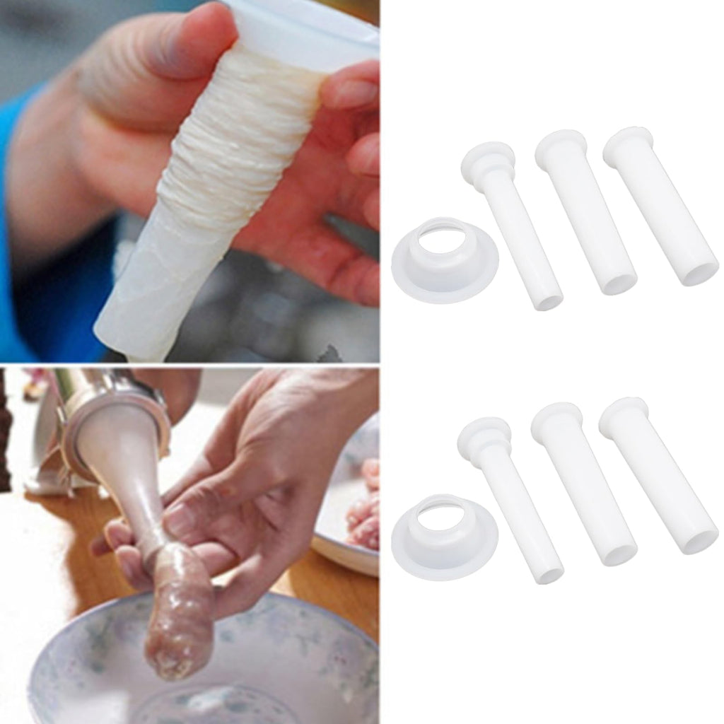 3 Pcs Sausage Stuffer Tube Kit, Universal Sausage Stuffing Tube Plastic Sausage Stuffer Tubes for Casing Meat Grinder With Suction Base