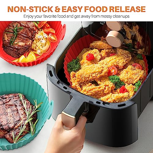 ME.FAN Reusable Silicone Air Fryer Liners for 4-7 QT - 2 Pack