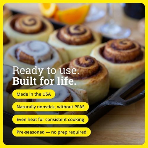 Lodge Cast Iron Baking Pan - Durable Non-Stick Design | Perfect for Baking & Roasting