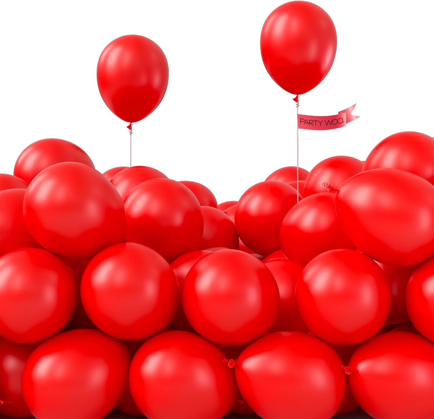 PartyWoo Red Balloons - 50 Pcs Mini Matte Red Latex Balloons for All Occasions | 5 Inch Size