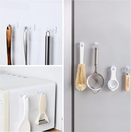 E BAVITE Magnetic Hooks - Heavy Duty 30lbs+ Magnet Hooks for Home & Kitchen | 20 Pack (White)