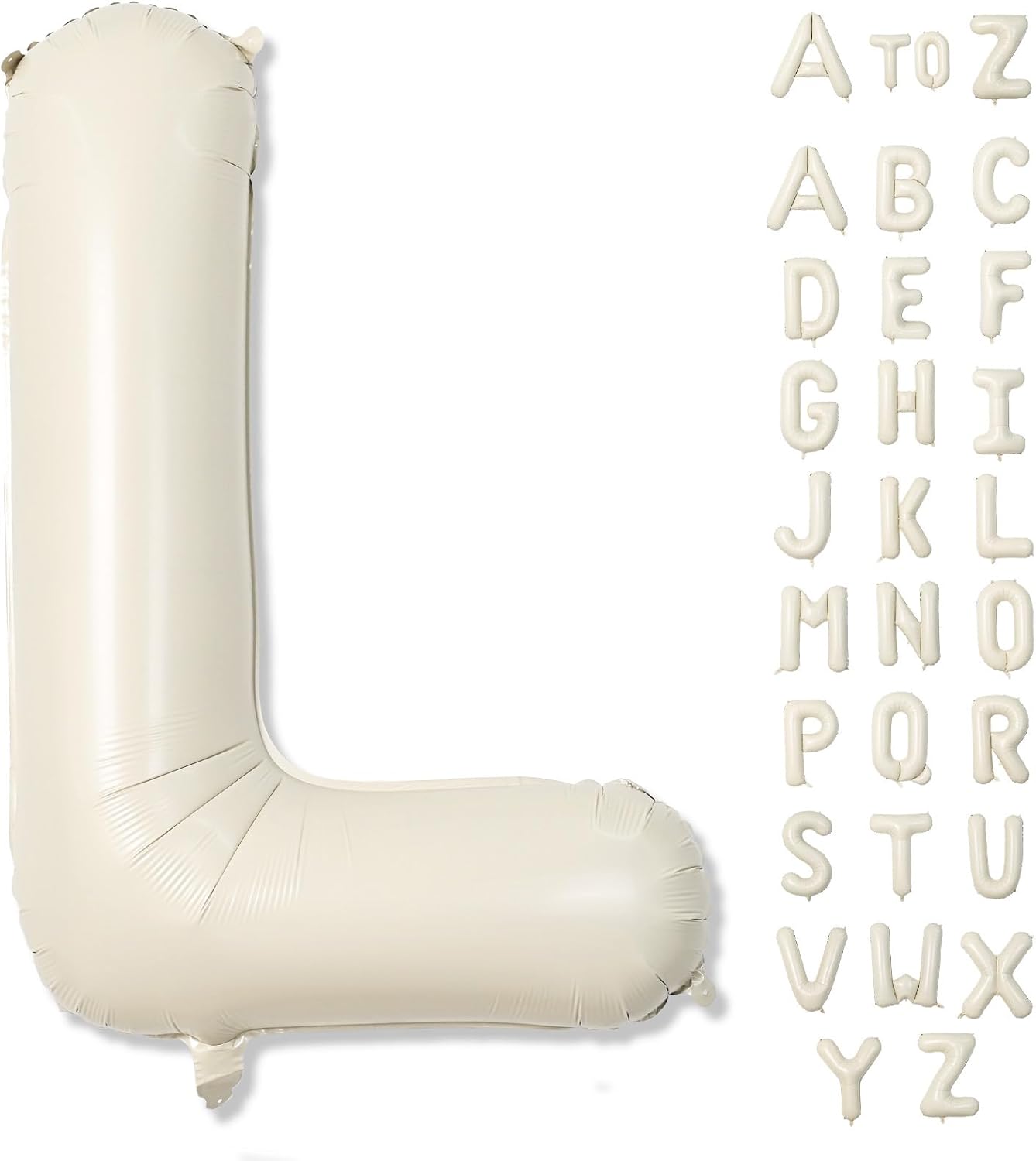 Skiennix Large Mylar Helium Alphabet L Balloon - 40 Inch Beige Foil Letter for Birthday Party Decor
