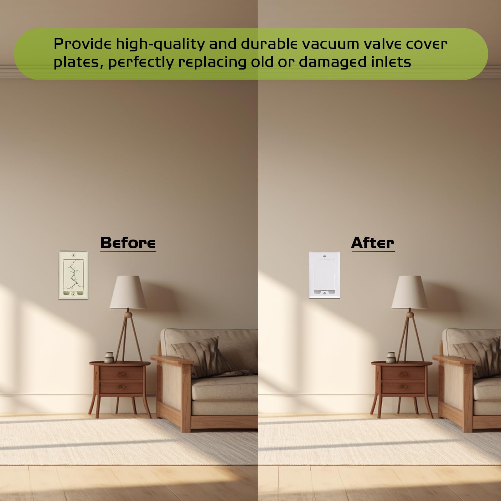 Central Vacuum Square Door Low Volt Inlet Wall Plate for Nutone Beam VacuFlow Electrolux Central Vac Systems -Inlet Valve Plate Fits Central Vacuum Accessories (2 Pack - No Electrical Inlet Connector)