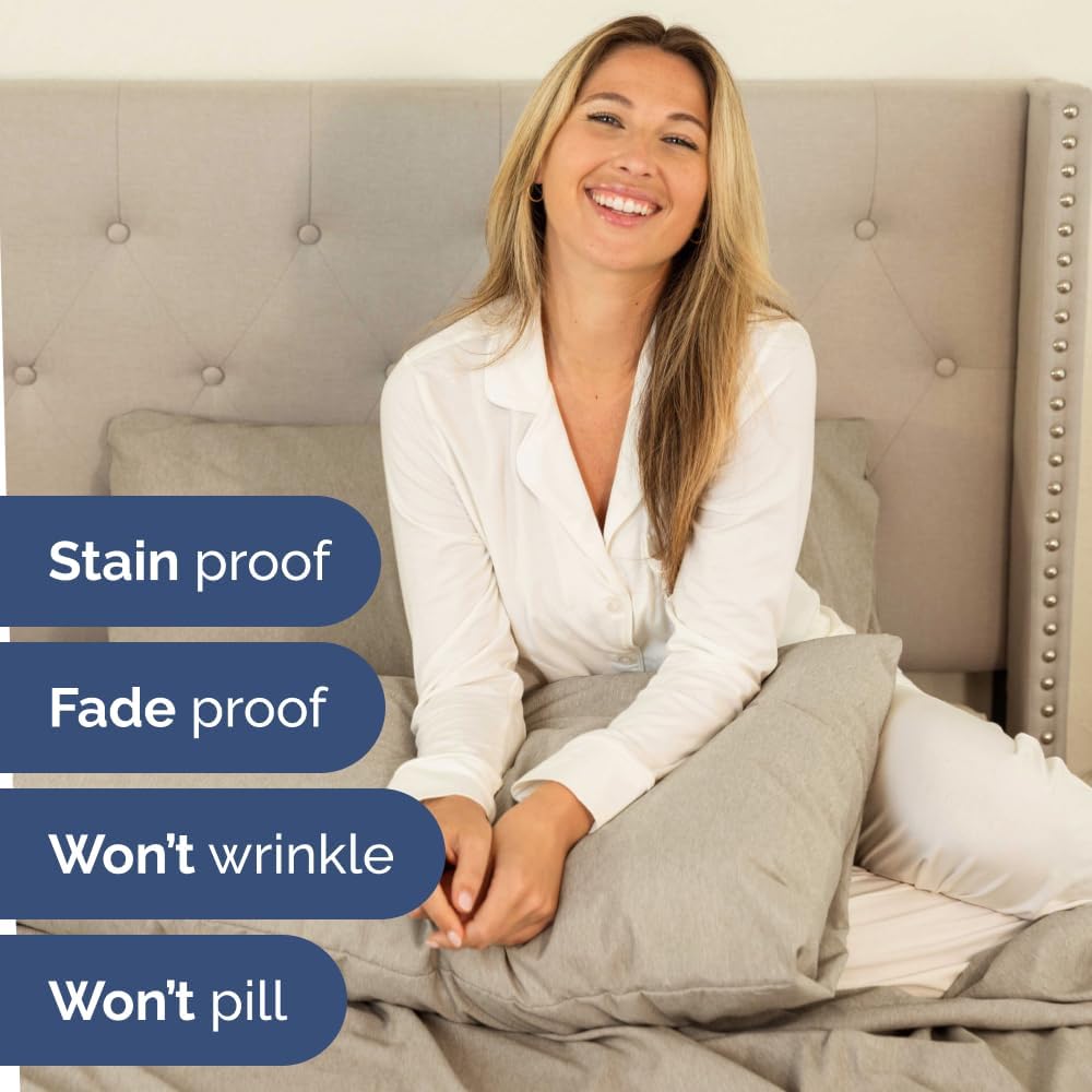 Skiennix Full XL Bed Sheet Set - Soft, Breathable & Cooling 4-Piece Luxury Bedding - Deep Pockets, Fade & Wrinkle Free in Heathered Beige
