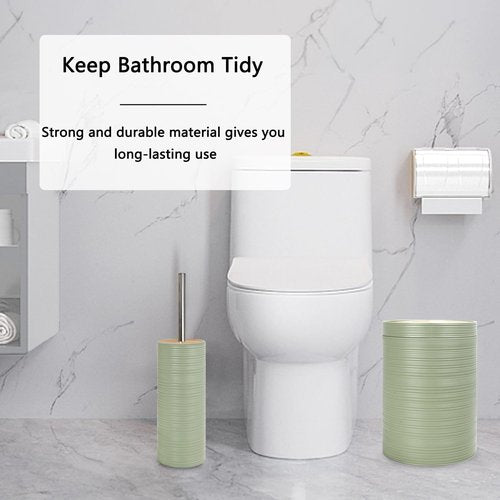 CERBIOR 6-Piece Bamboo Bathroom Accessories Set - Soap Dispenser, Toothbrush Holder & More | Sriral Green
