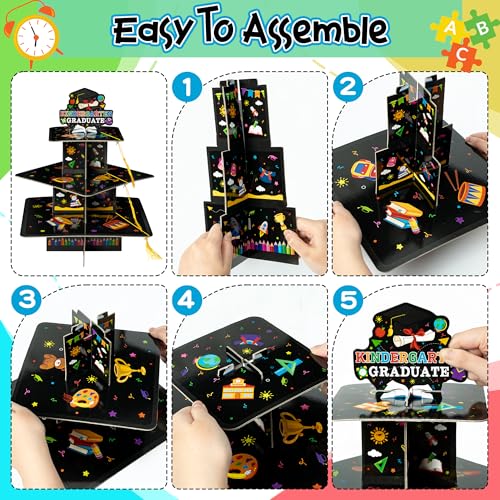3-Tier Kindergarten Graduation Cupcake Stand with Tassels