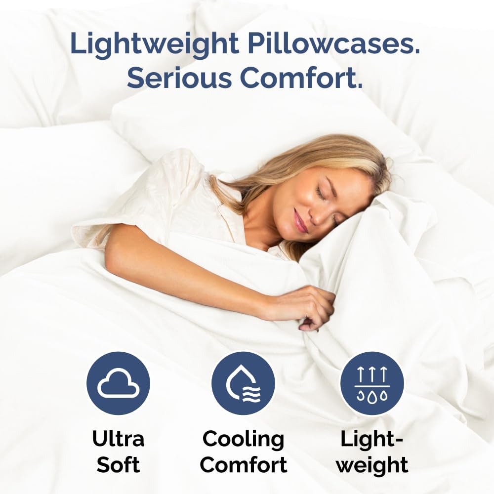 Skiennix Body Pillowcases Set of 2 | 20x54 Long Soft Covers for Comfortable Sleep - Antique White, Machine Washable