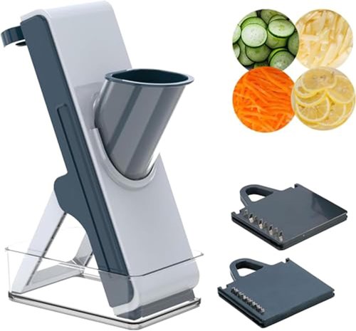 Eletronova Mandoline Slicer - Versatile Kitchen Vegetable Cutter | Grey (White & Green)