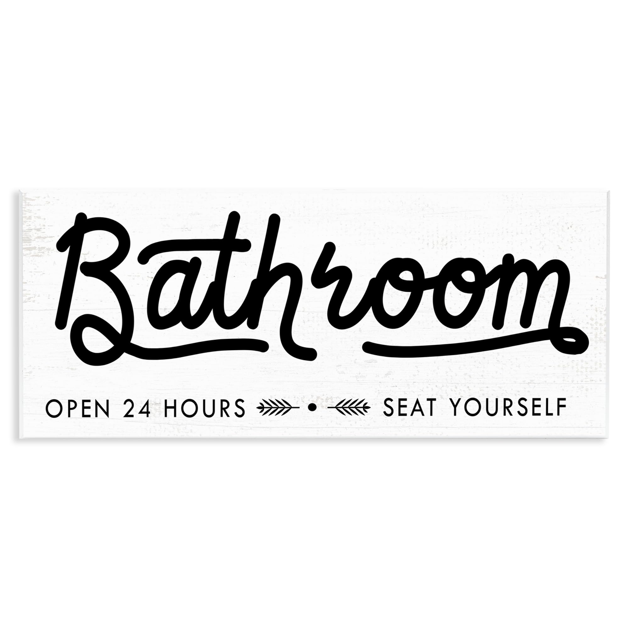 Stupell Industries 'Seat Yourself Bathroom Sign', Wall Plaque Art, 17 x 7 Inches, Easy to Hang and Sturdy, Made in USA, by Lil' Rue