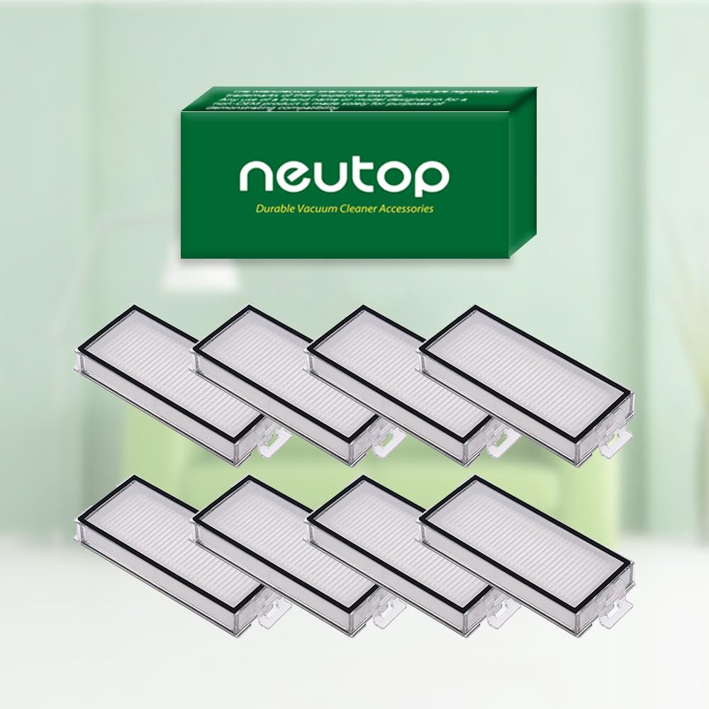 Neutop Replacement Filters Compatible with Roborock Q5 Pro/Pro+/Max +, Q5 DuoRoller+, Q7, Q7+, Q7 Max/Max+, Q8 Max/Max+, Robot Vacuum and Mops, 8-Pack.