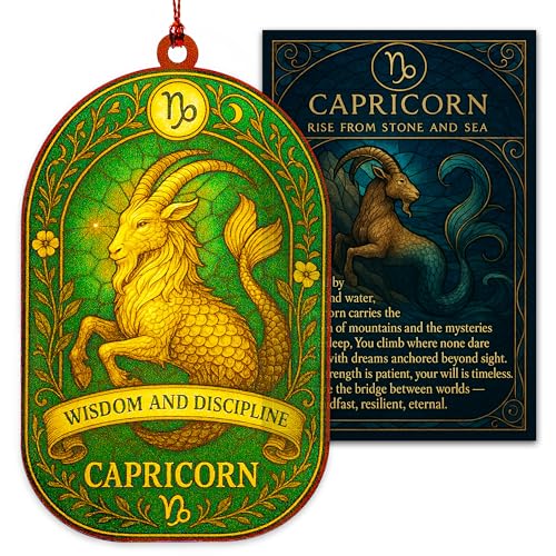 Capricorn Zodiac Suncatcher Acrylic Keepsake Gift with Card