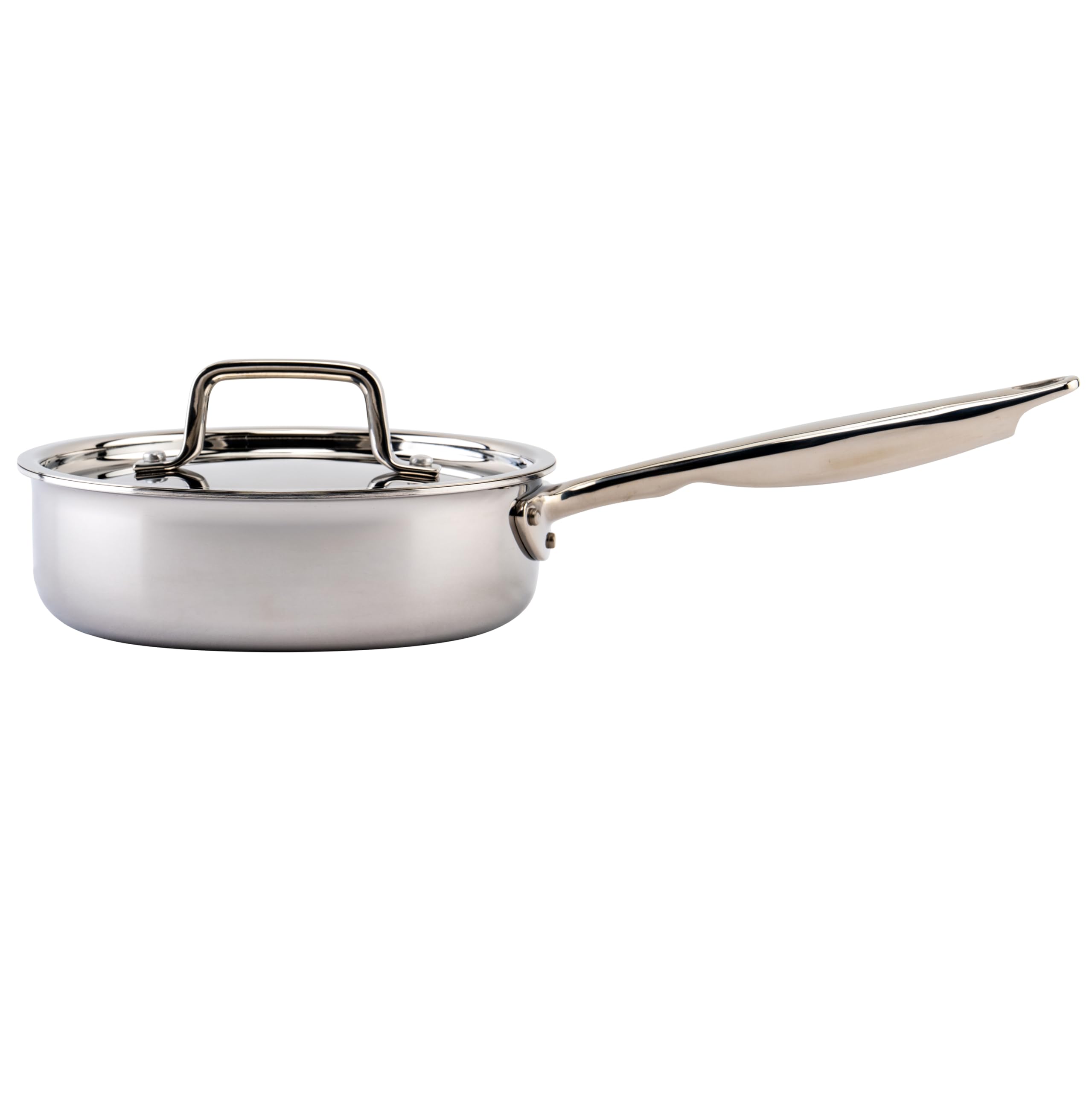 WINCO Tri-Ply Saute Pan, Silver
