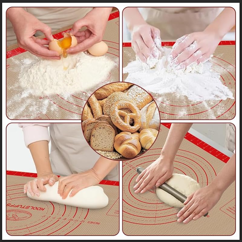 Koolstuffs Silicone Pastry Mat, 26" x 16" Non-Slip for Baking