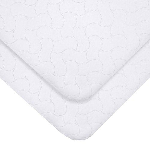American Baby Company 2 Pack Waterproof Quilt-Like Flat Reusable Multi-use Protective Mattress Pad Cover for Babies, Adults and Pets, White