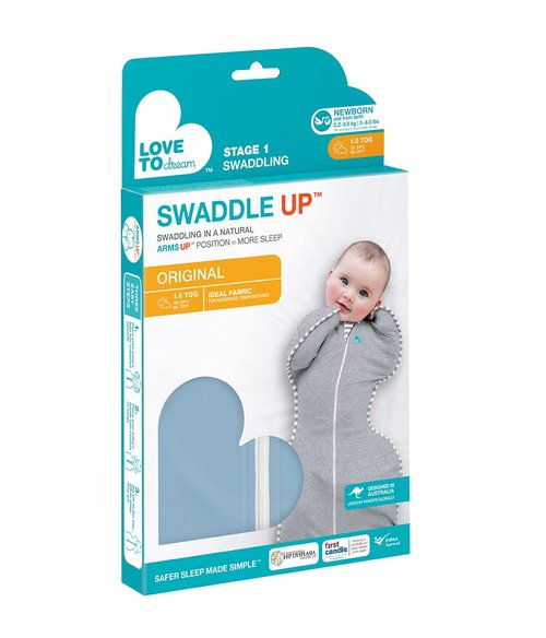 Love to Dream Swaddle UP - Baby Sleep Sack for Newborns 8-13 lbs | Self-Soothing Design in Dusty Blue