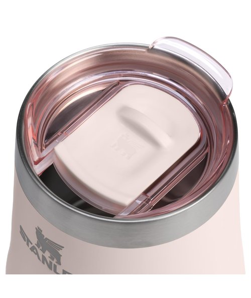 STANLEY The Reserve Textured Wine Tumbler | 11oz | Splash-Proof Lid | Cold Drinks & Cocktail Cup | Insulated Stainless Steel Wine Glass | Rose Quartz Gloss
