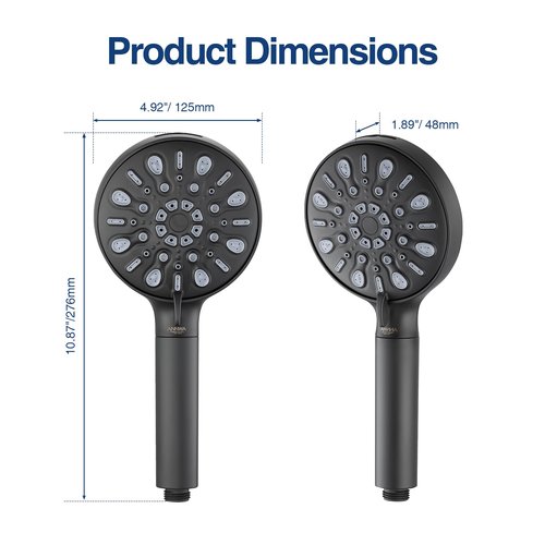 ANNWA Filtered Shower Head with Handheld, 8 Spray Mode High Pressure Showerhead with Filters, Detachable shower head, Water Softener Filters for Hard Water, Remove Chlorine(N8HS702MB-NA)