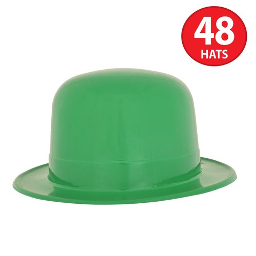 Beistle 12 Piece Plastic Derbies, Green