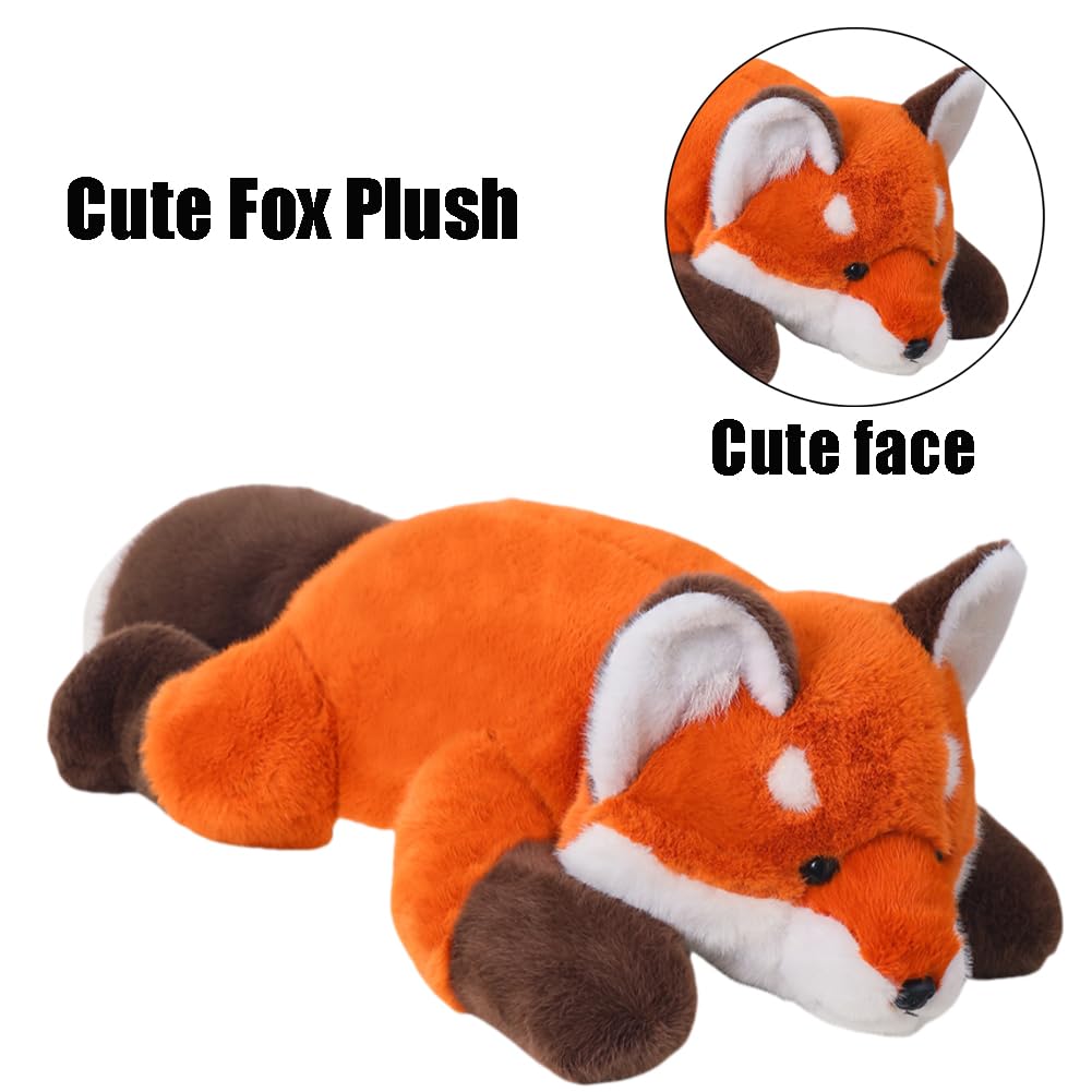 Labauxite Cute Fox Plush Pillow, Kawaii Plushies Red Fox Stuffed Animals, Cuddle Foxes Plush Pillow for Kids & Girls (11.8in)