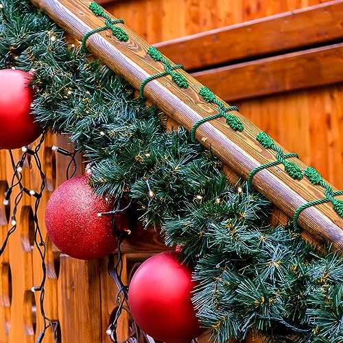 Green Christmas Garland Twist Ties Set - 20 Pcs, 20 and 16 Inches