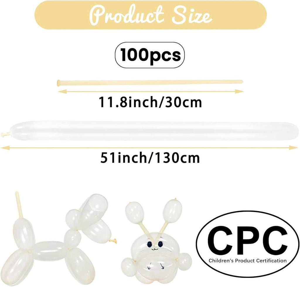 260 Clear Balloons by [Brand Name] - Long Skinny Balloons for Twisting & Balloon Arches | Perfect for Parties & Weddings