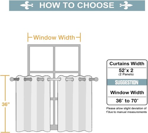 ChrisDowa Grommet Short Thermal Insulated Curtains - Room Darkening Kitchen & Bedroom Panels (Burgundy Red, 52 x 36 Inch)