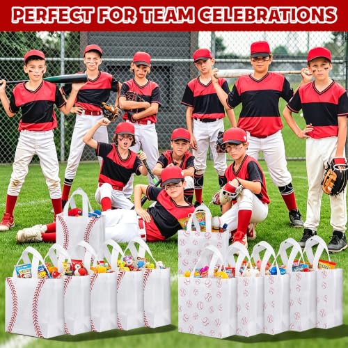 Soarvita 12 Pack Baseball Goodie Bags - Reusable Party Favor Bags