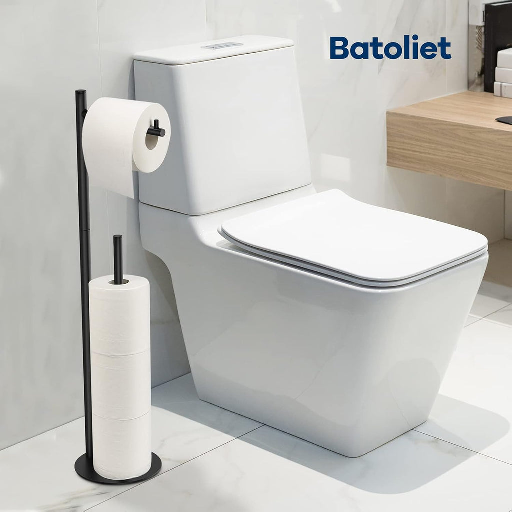 Regine Switzerland Toilet Paper Holder Stand - Stylish Bathroom Storage for 4 Rolls | Black Finish