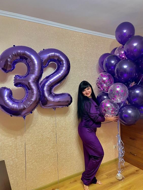 Purple Number 3 Balloon - 40 Inch 3rd Birthday Celebration Decor for Kids & Adults