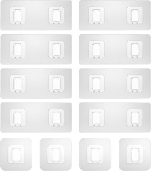Lsnisni Shower Caddy Adhesive Strips - Waterproof Replacement Hooks for Bathroom & Kitchen | 12 Pack, Clear