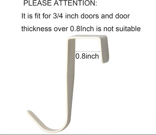 Eywlwaar Over The Cabinet Door Hooks - 4-Pack Single Hook for Easy Storage | Fits Doors Up to 0.8 Inch Thick